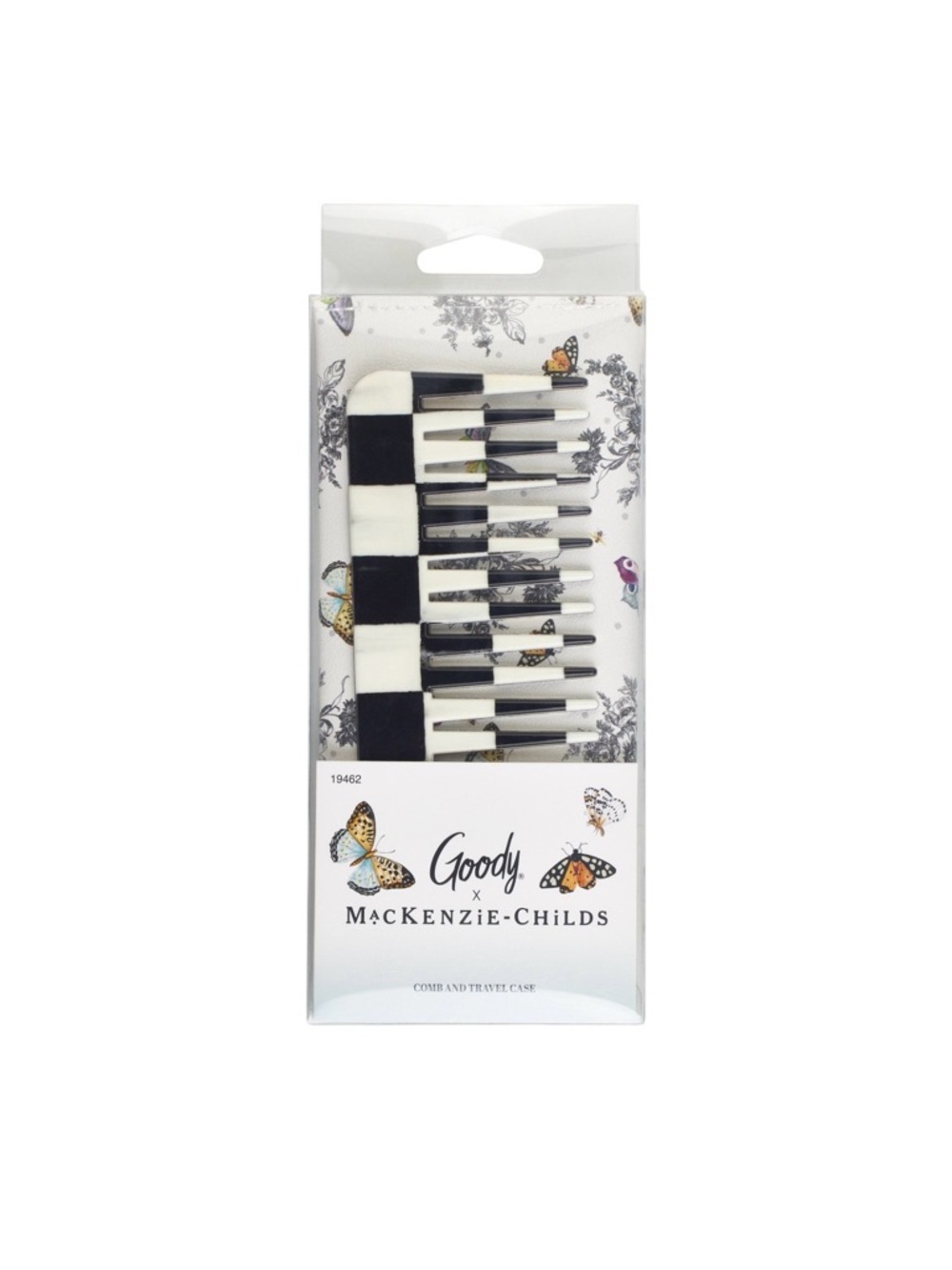 🎀 MacKenzie-Childs x Goody Comb and Case Courtly Check and Butterfly Toile - 2ct